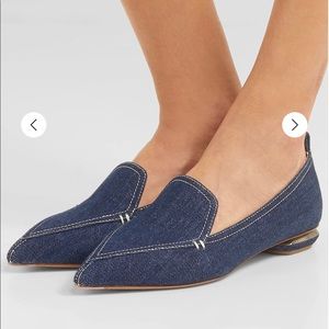Beya denim point-toe flats